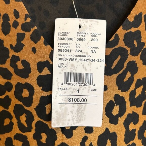Laura Leopard Print V-Neck Blouse Brown - Picture 6 of 9